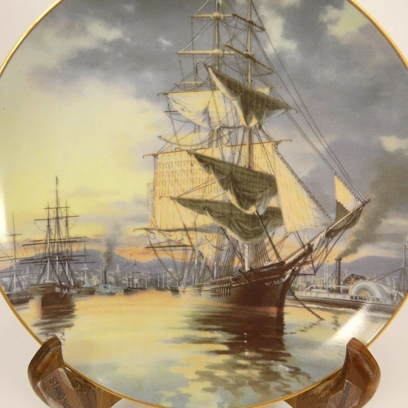 FLYING CLOUD Great Clipper Ships Plate Collection 1981 Franklin Porcelain UHH&L - Picture 2 of 11